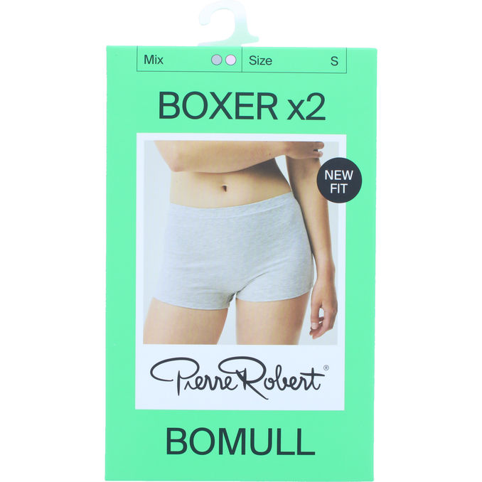 Pierre Robert Boxers Bomuld Grå/Rosa S 2-pak