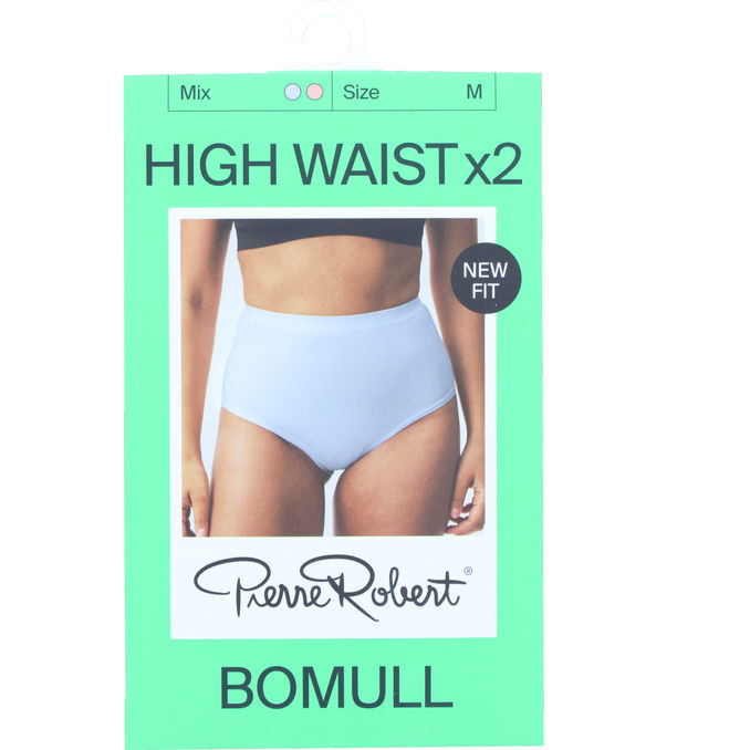 Pierre Robert Trosor High Waist Stl. M Beige/Blå 2-pack