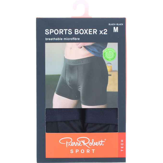 Pierre Robert Boxer Kalsonger Stl. M Svart 2-pack