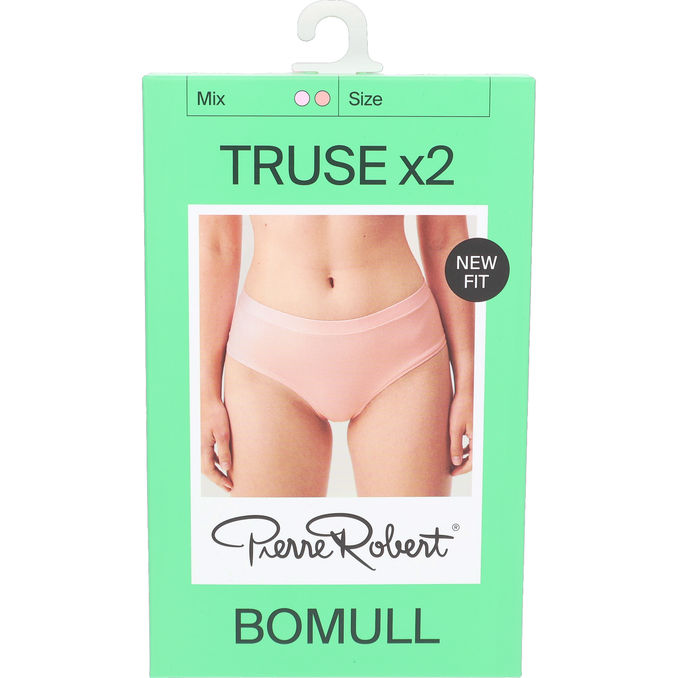 Pierre Robert Trosor Bomull Stl. M Puder/Rosa 2-pack