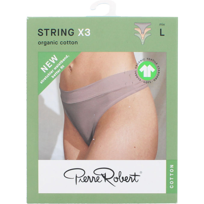Pierre Robert Bomuld G-strenge Pastelfarver 3-pak L