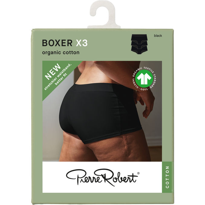 Pierre Robert Boxers Bomuld Sort XXL 3-pak