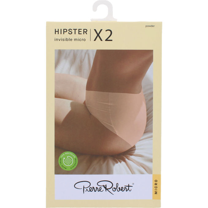 Pierre Robert Invisible Microfiber Hipster 2-pak Pudder XL