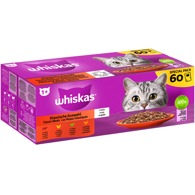 Whiskas WHISKAS Portionsbeutel Klassische Auswahl, 60er Pack