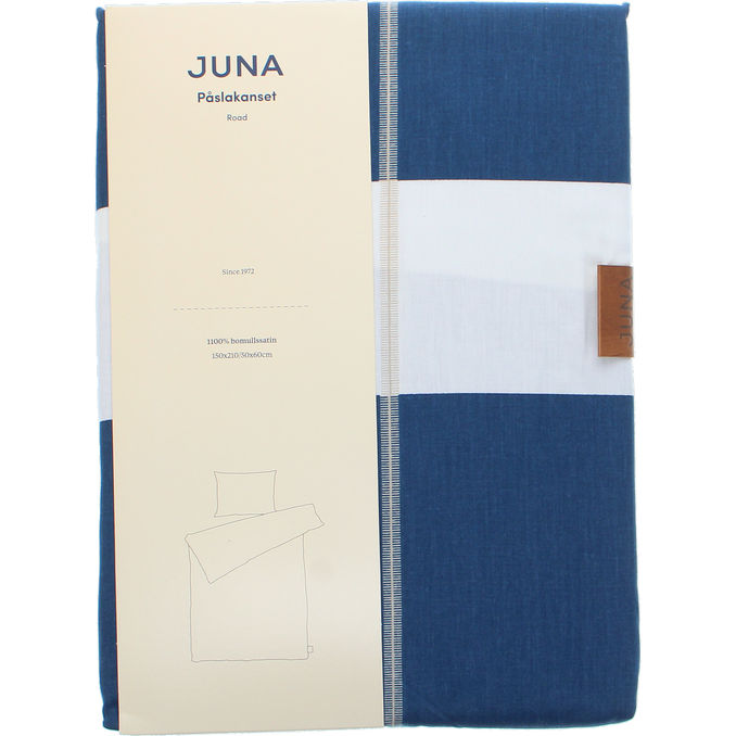 JUNA Bäddset Road 150x210cm Blå