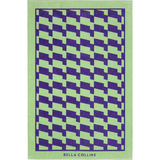 Bella Collins Beach Strandhandduk Waves Ultra Violet & Nile Green