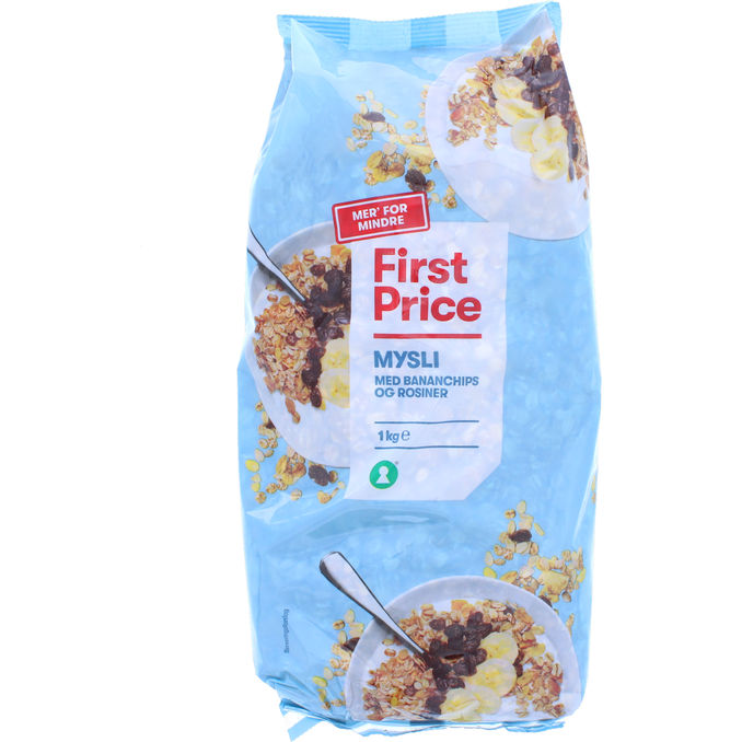 First Price Müsli m. Bananchips & Rosiner 1 kg