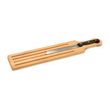INFO:Bambus-Servierbrett mit Brotmesser – Löwenthal, 49,5x10,5 cm