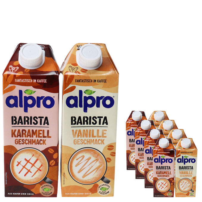 Alpro Barista Drinks Mix Vanille & Karamell, 8er Pack