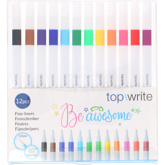 topwrite Fineliners Farver 12-pak