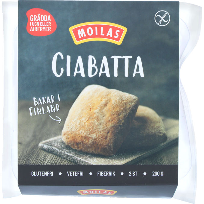 Moilas Glutenfri Ciabattabrød 210 g