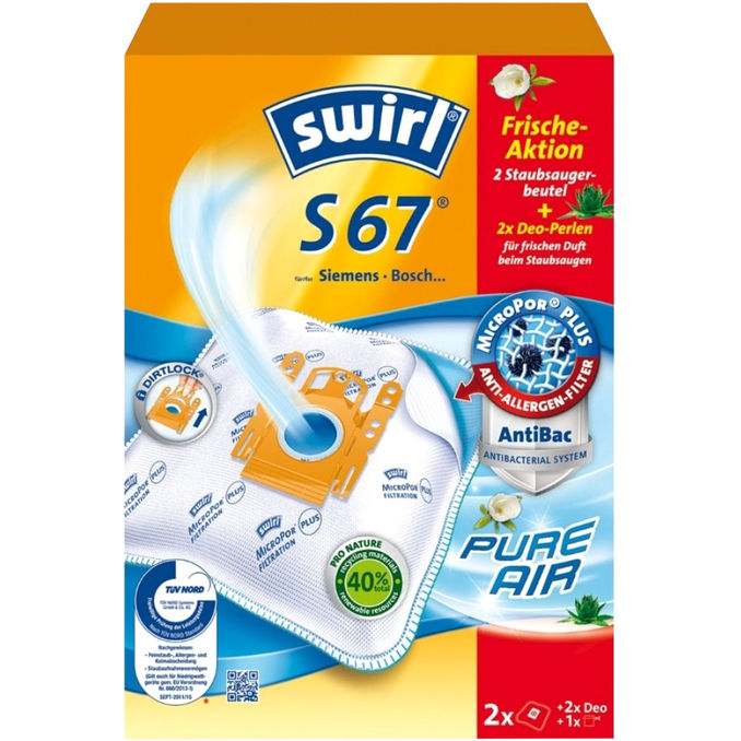 Swirl Staubsaugerbeutel S67, 2er Pack