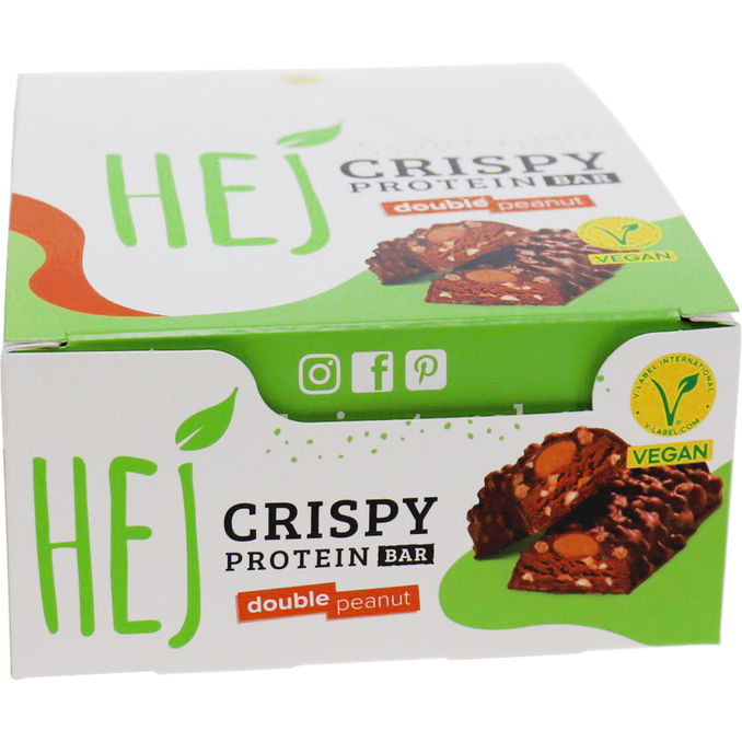 HEJ Natural Vegan Crispy Proteinbar Double Peanut, 12er Pack