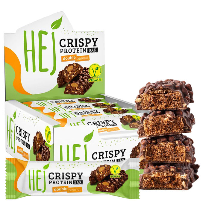 HEJ Natural Vegan Crispy Proteinbar Double Peanut, 12er Pack