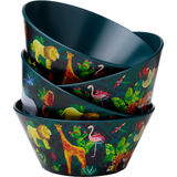 puckator Set mit 4 Picknickschalen aus RPET Animal Kingdom