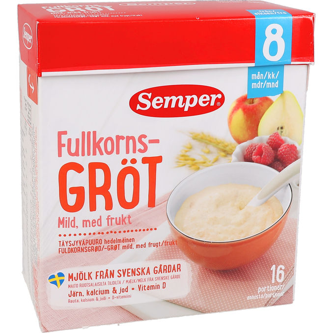 Semper Fuldkornsgrød Mild m. Frugt 480g