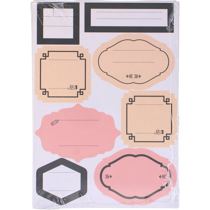 SEMIC Selvklæbende etiketter Rosa/Sort/Beige