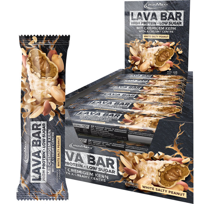 IronMaxx Lava Bar White Salty Peanut, 18er Pack