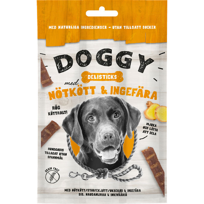 Doggy Hundgodis Delisticks Nötkött & Ingefära