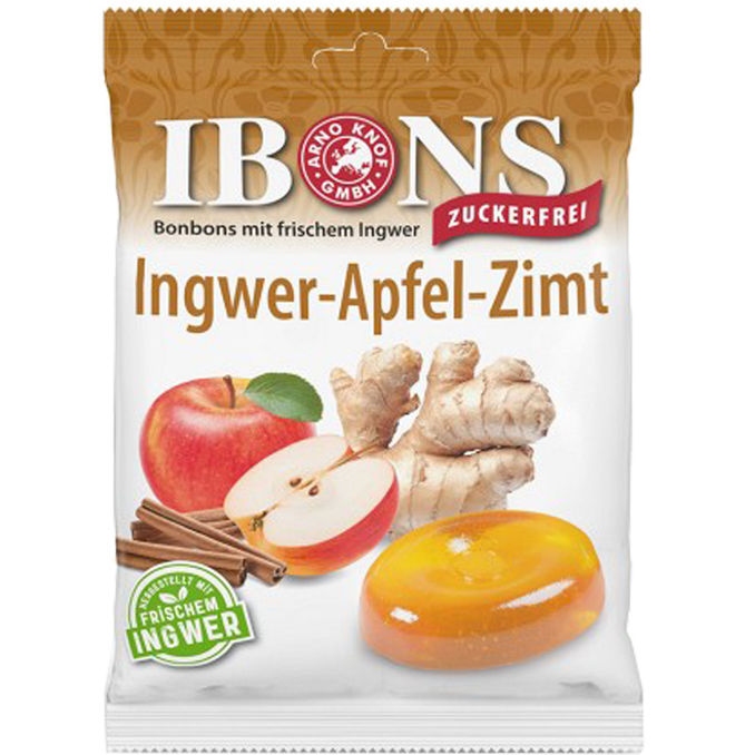 IBONS Ingwer-Apfel-Zimt Bonbons zuckerfrei