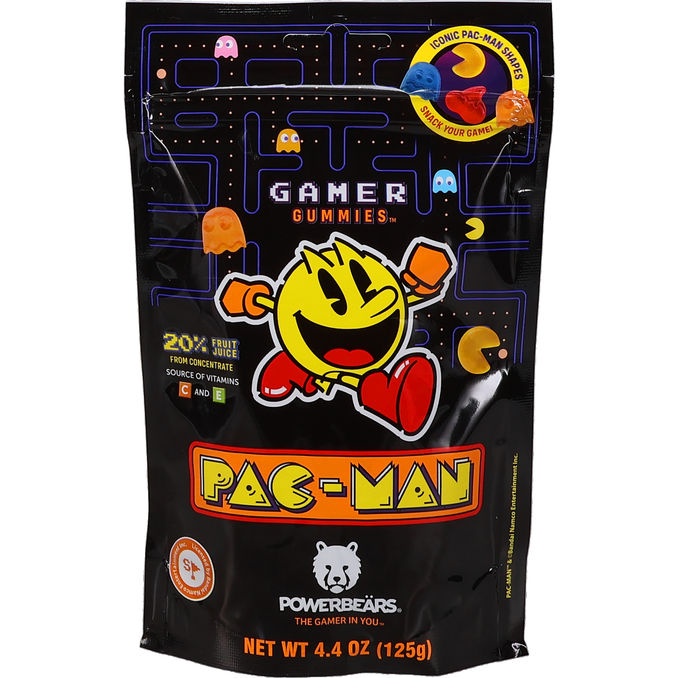 Powerbeärs Pac-Man Hedelmäkumimakeiset C- ja E-vitamiinilla