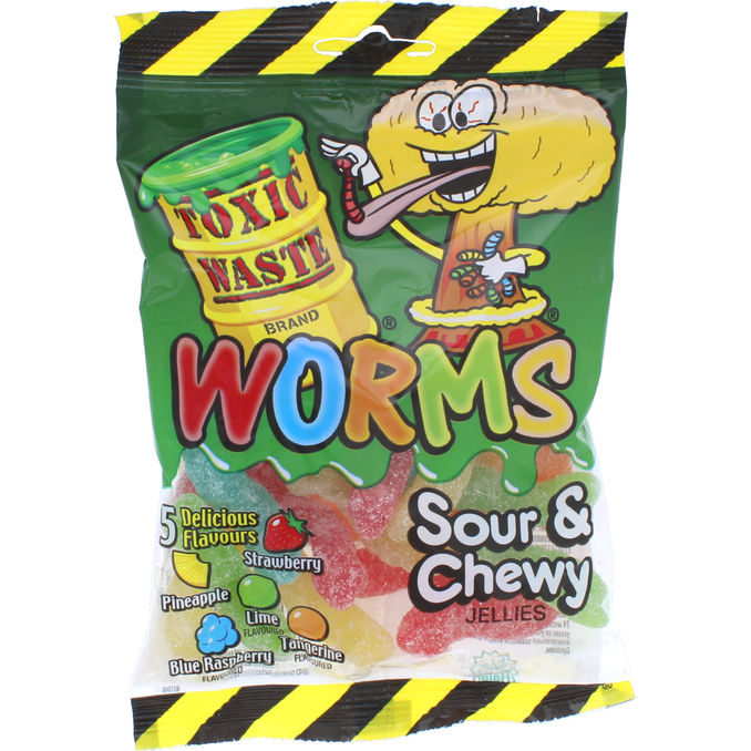 Toxic Waste Sour & Chewy Worms 142g