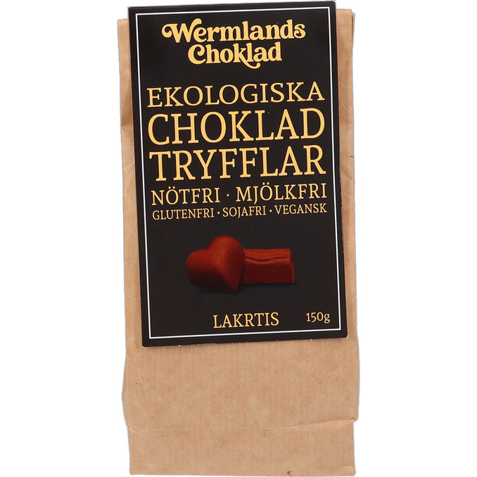 Wermlands Choklad Økologiske Chokoladetrøfler m. Lakrids 150 g