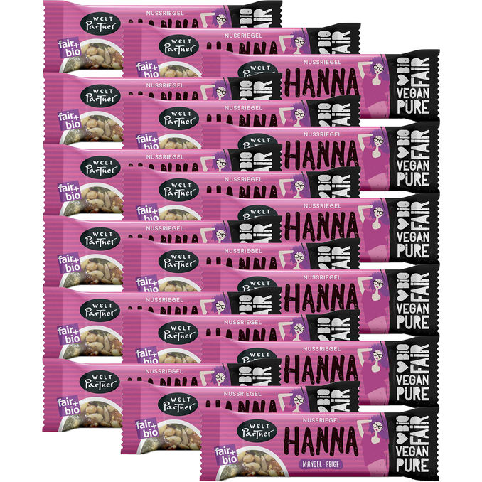 Weltpartner BIO Vegane Nussriegel Mandel-Feige, 18er Pack
