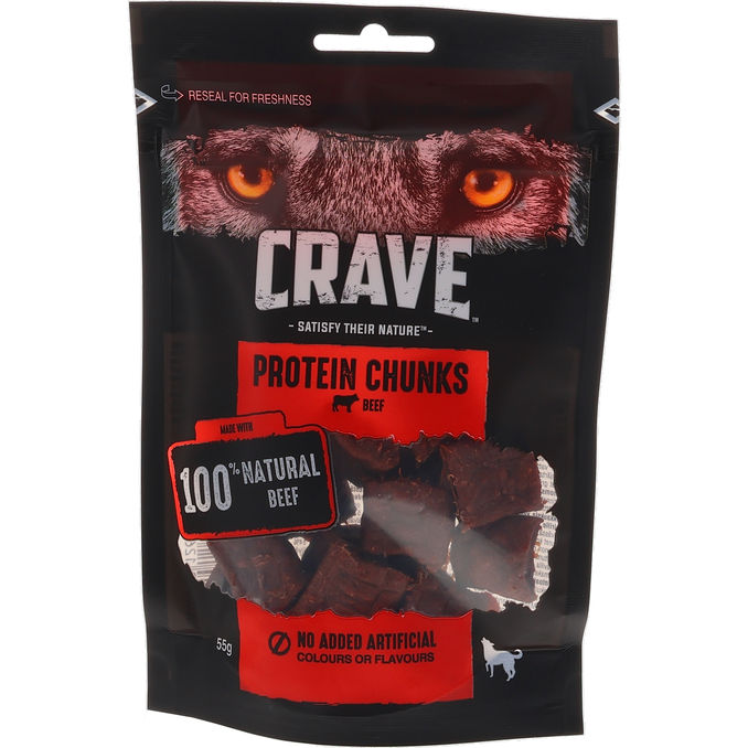 Crave Hundgodis Protein Chunks Beef