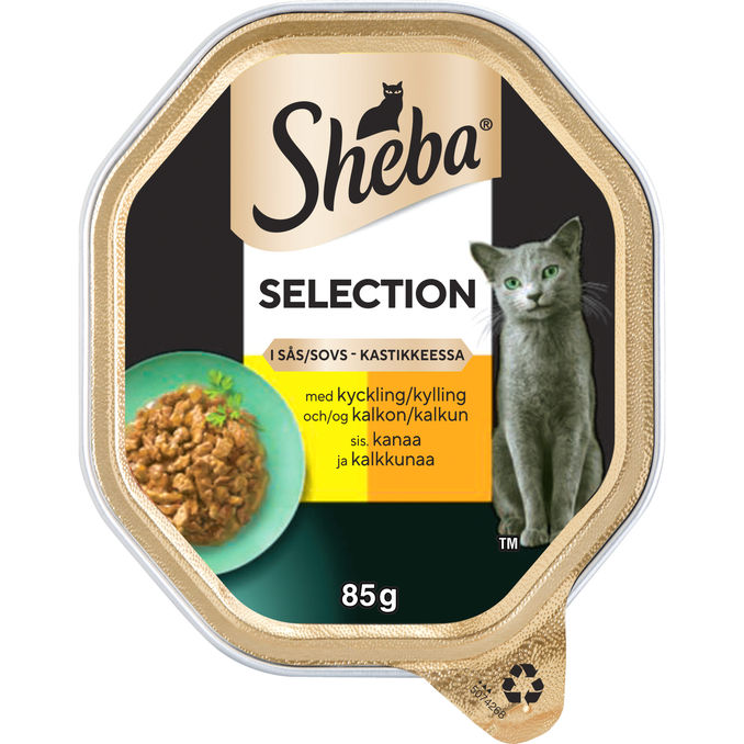 5 x Kattmat Kyckling & Kalkon Sås Sheba | 5 x 85 g