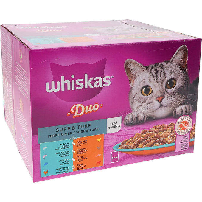 Whiskas Kattmat Gelé Surf & Turf 24-pack