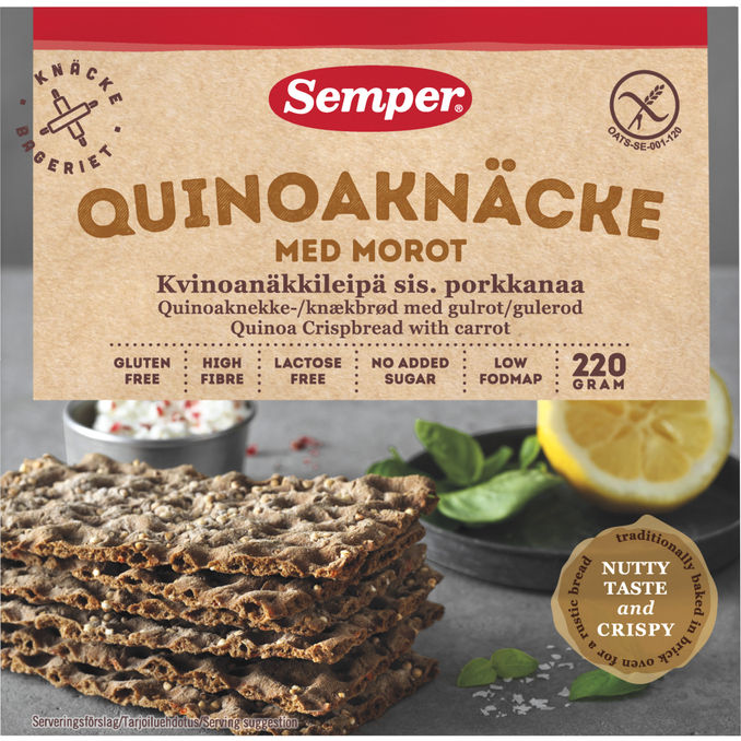 Semper Glutenfrit Quinoaknækbrød 220 g