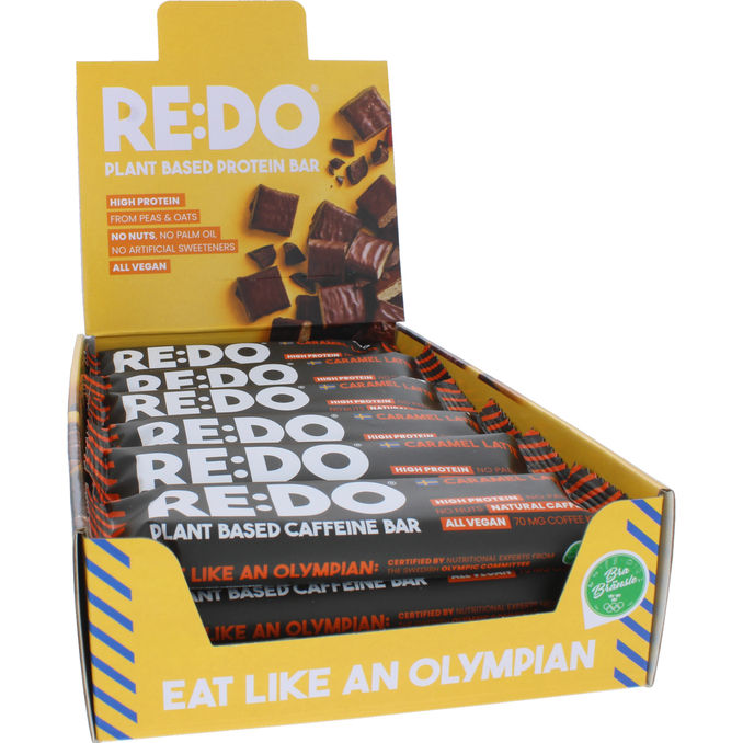 18 x RE:DO Koffeinbar Caramel-Latte | 18 x 60 g - Storpack