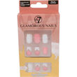 W7 Glamorous Neglesæt Hvid/Lyserød m. Lim