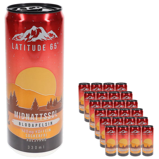 24 x Latitude 65 Energidryck Midnattssol | 24 x 330 ml - Storpack