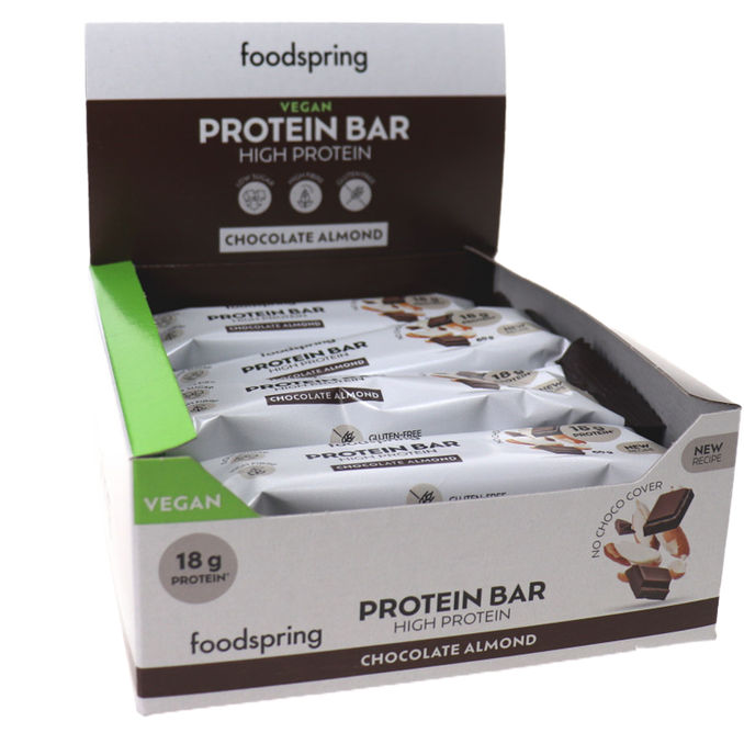 Foodspring Vegan Protein Bar Chocolate Almond, 12er Pack