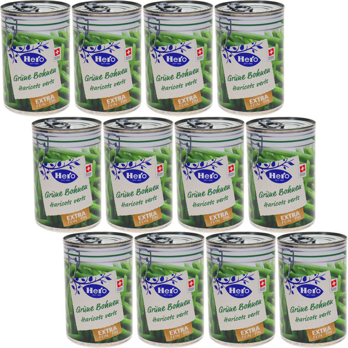 Hero Grüne Bohnen Extra Fein, 12er Pack