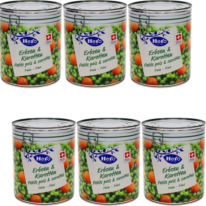 Hero Erbsen & Karotten, 6er Pack