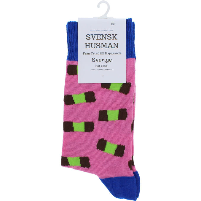 Svensk husman Strømper m. Motiv af Punch Ruller 41-46