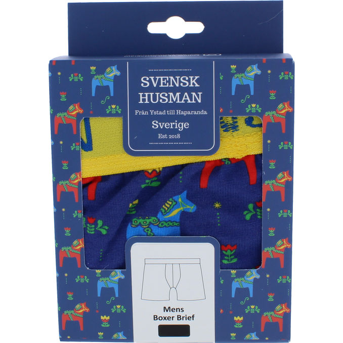 Svensk husman Kalsonger Boxer Dalahäst Stl. M | 1 pcs - Herrkläder