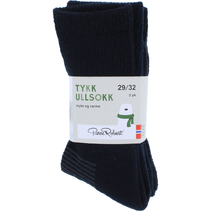 Pierre Robert Ullstrumpor Mörkblå Strl. 29-32 3-pack 