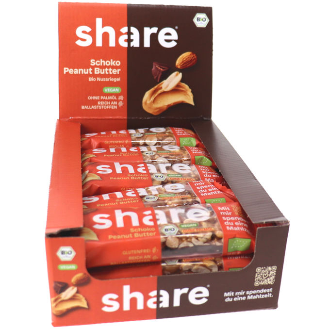 Share BIO Nussriegel Schoko Peanut Butter, 15er Pack