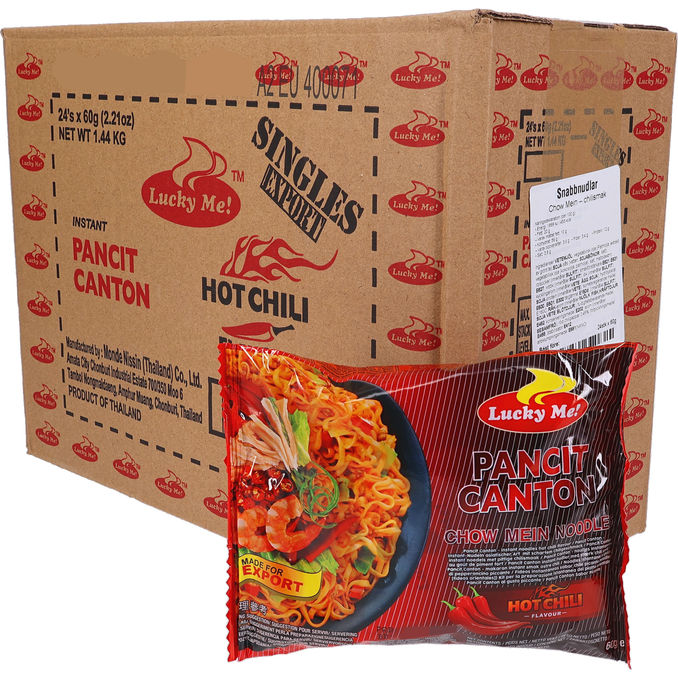 Lucky Me Snabbnudlar Hot Chili 24-pack