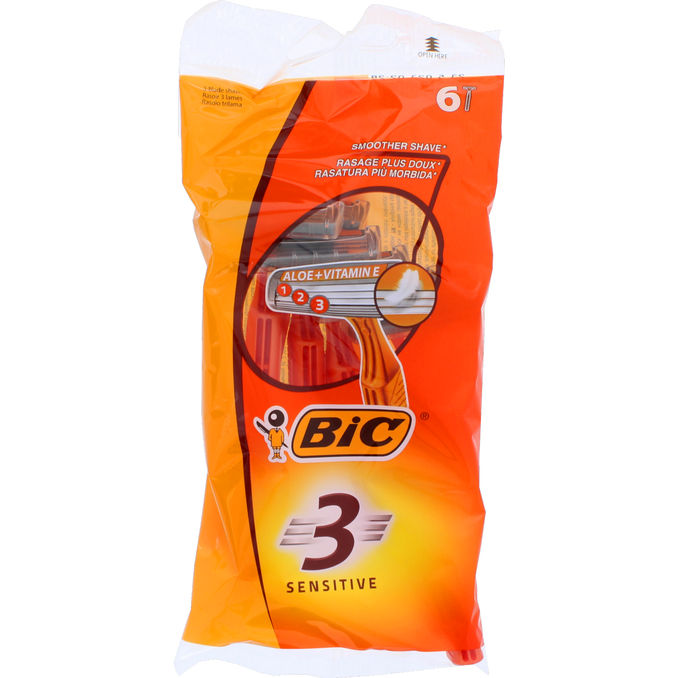 Bic 3 Sensitive Engangsskrabere 6-pak