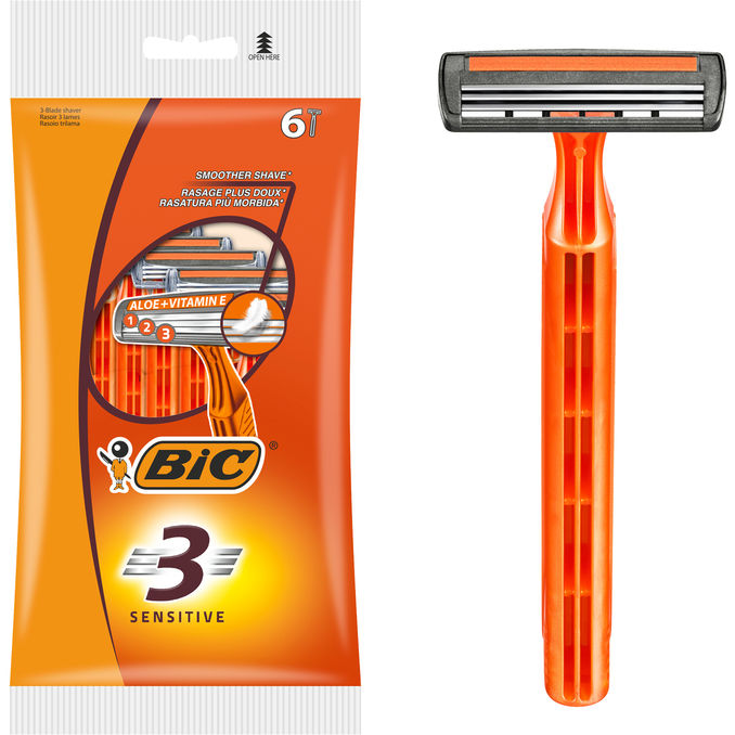 Bic 3 Sensitive Engangsskrabere 6-pak