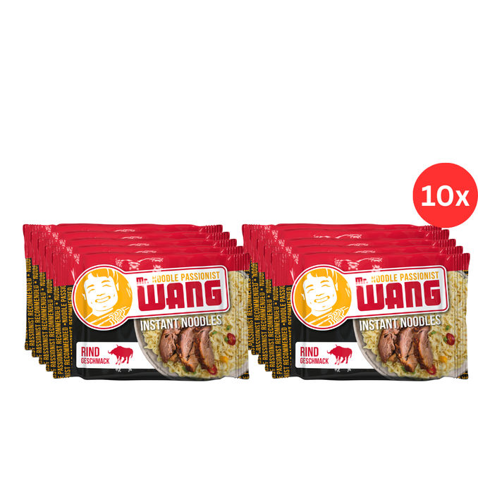 MR WANG Instant Nudeln Rind, 10er Pack