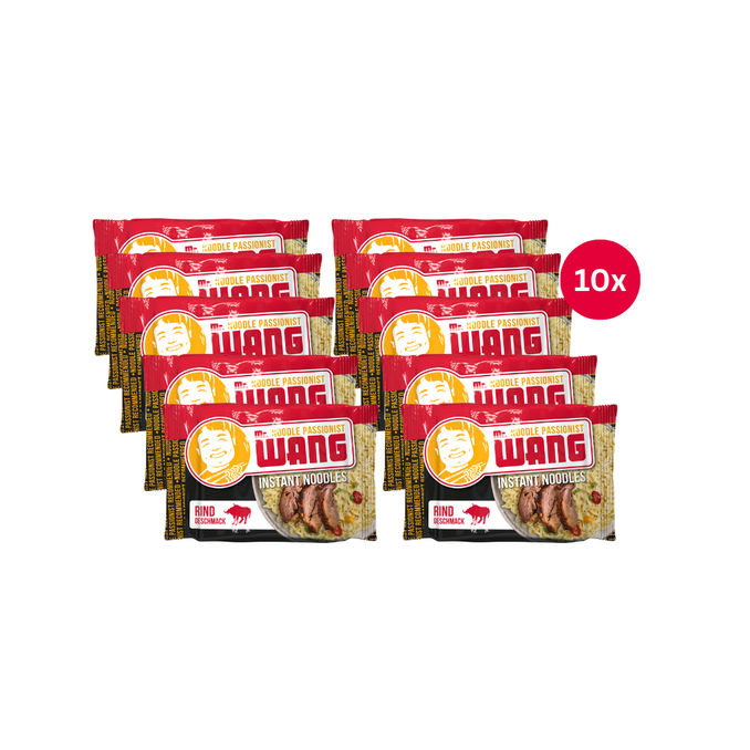 MR WANG Instant Nudeln Rind, 10er Pack