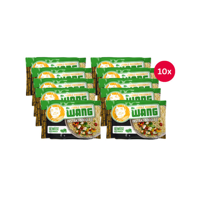 MR WANG Instantnudeln Gemüse, 10er Pack