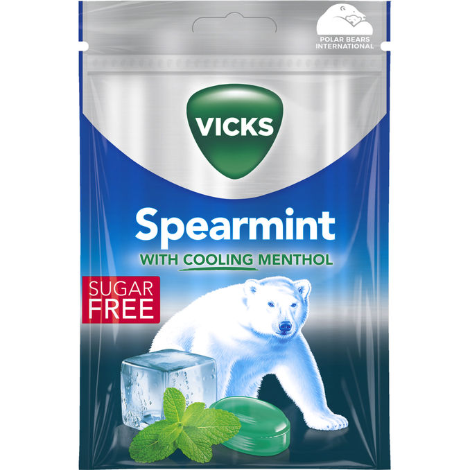 Vicks Spearmint Sukkerfri Pastiller 72 g