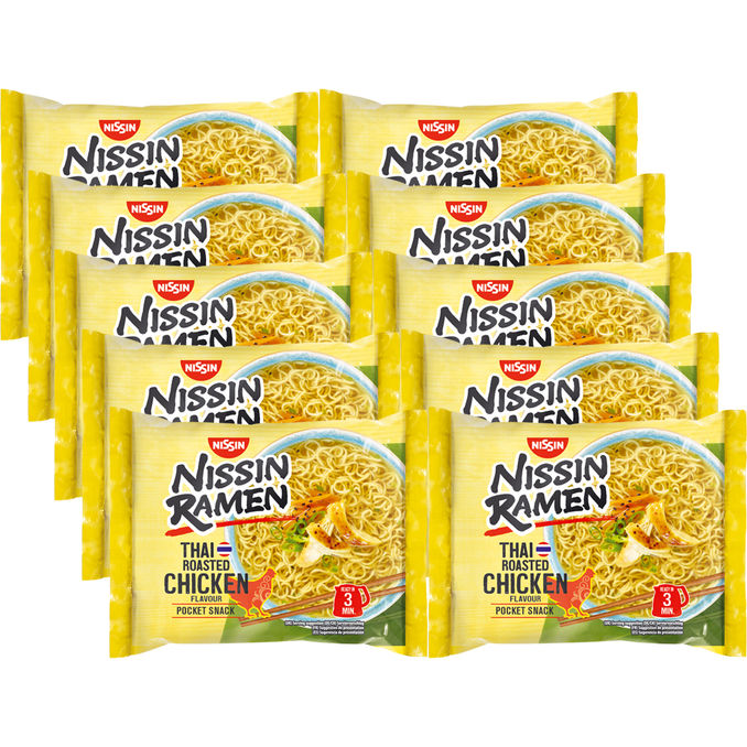 Nissin Instant Nudler Thai Roasted Chicken 10-pak